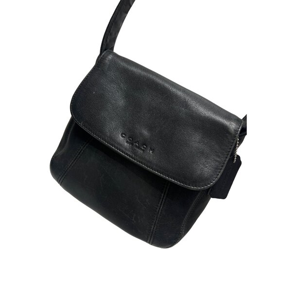 Coach Vintage Black Leather Lexington Flap Crossbody 4185 - Picture 1 of 11